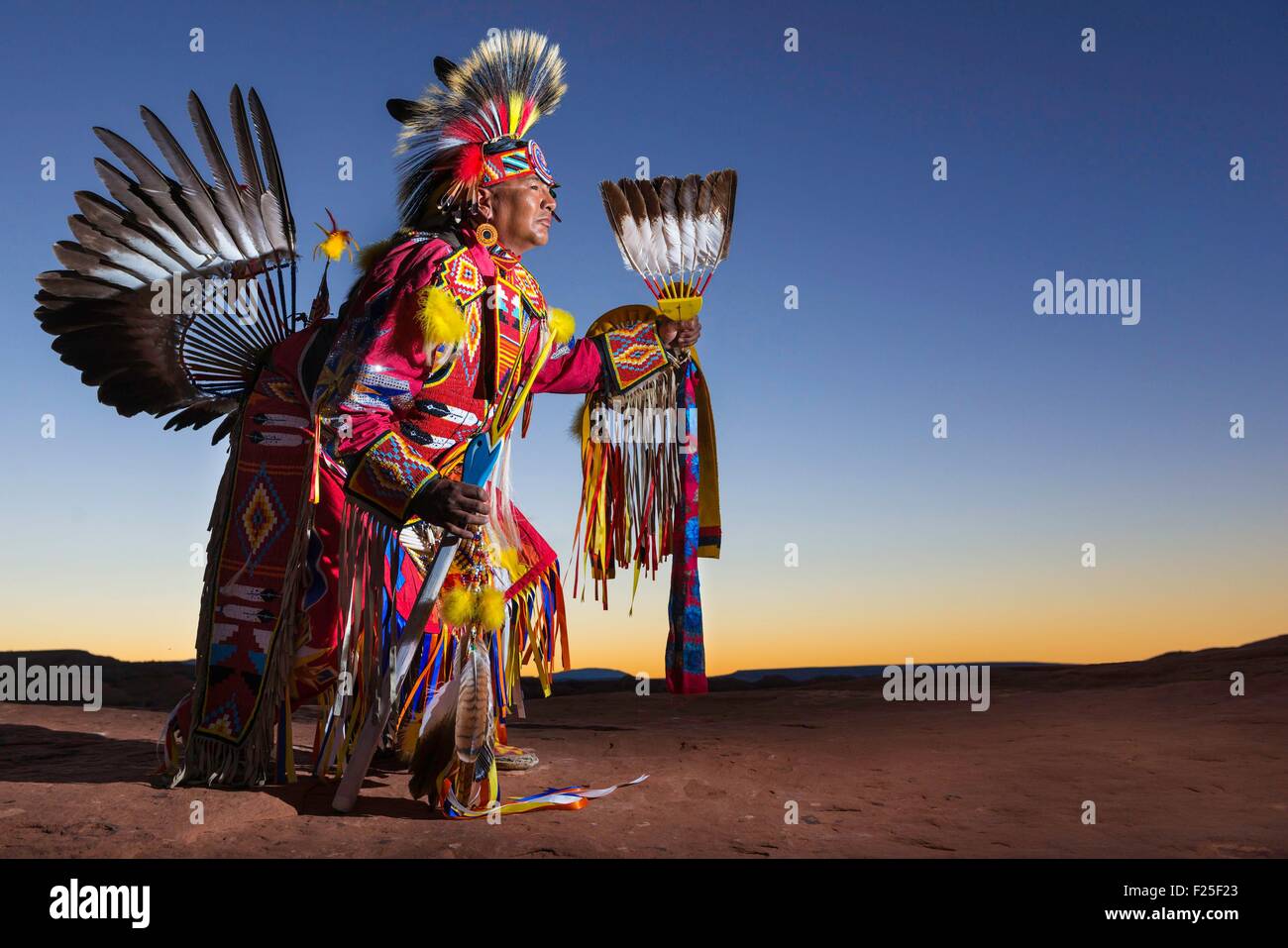 Stati Uniti, Arizona, il parco tribale Navajo Monument Valley Navajo, Anderson Chee Foto Stock