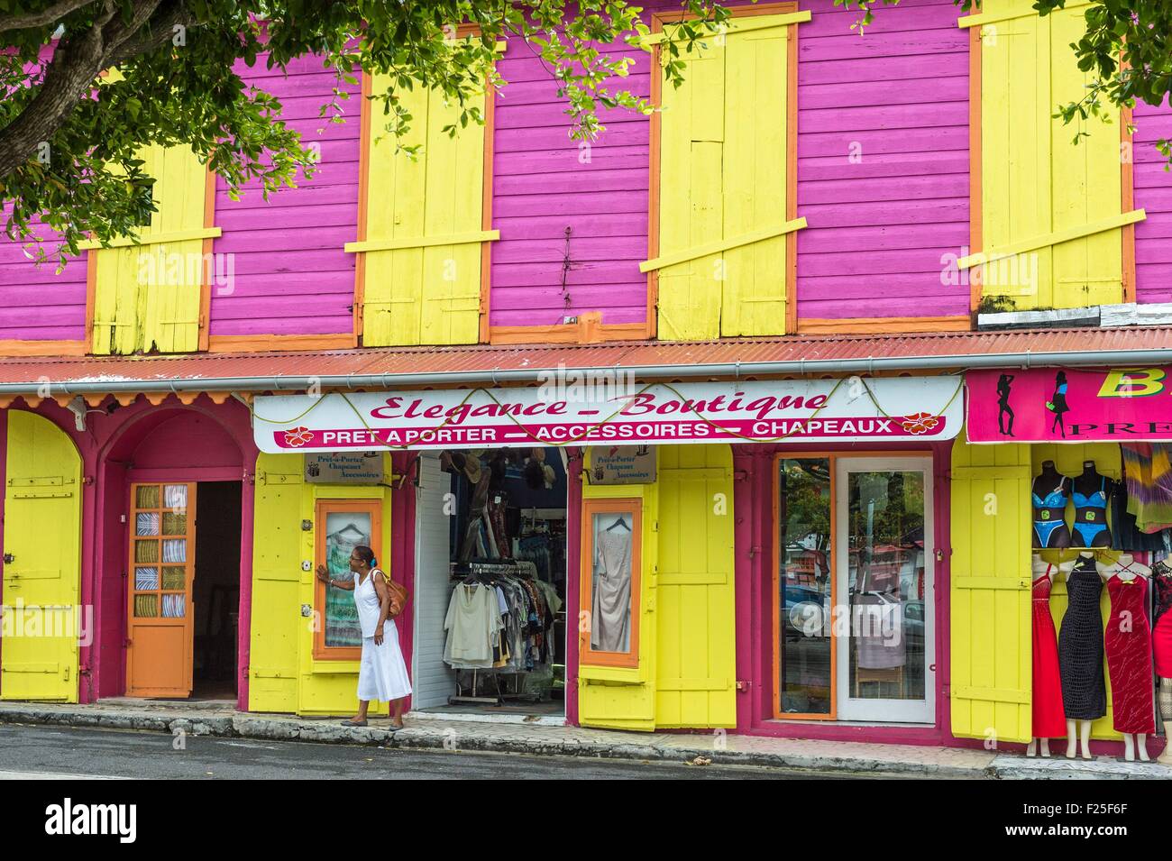 Francia, Guadalupa (Indie occidentali francesi), Grande Terre, Le Moule, architettura creola Foto Stock