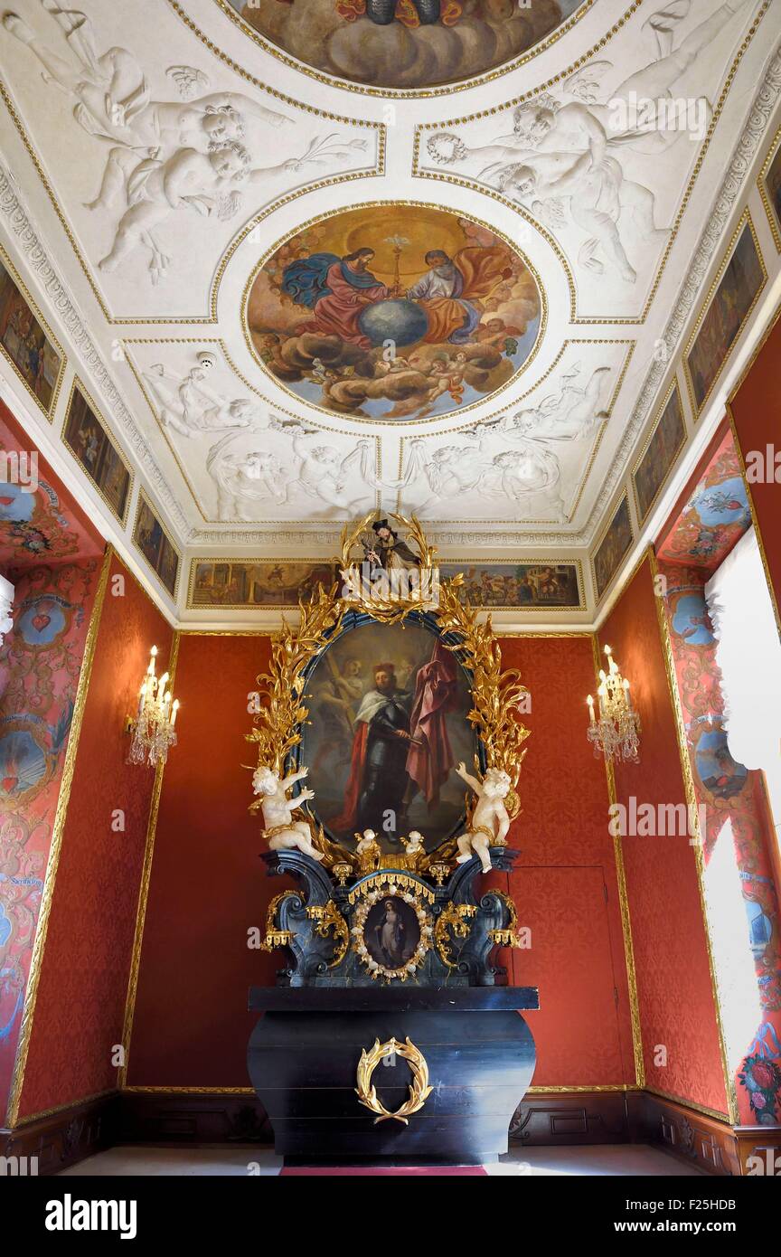 Repubblica Ceca, Praga, Hradcany (Castello), Palais Lobkowicz, cappella privata dedicata a San Venceslao Foto Stock