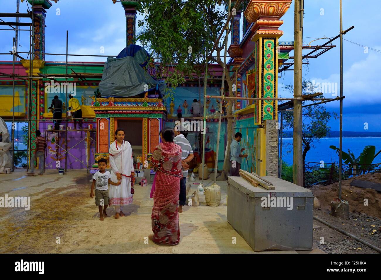 Sri Lanka, Provincia Orientale, Trincomalee, Koneswaram tempio sotto la ricostruzione nella ex Fort Frederick Foto Stock