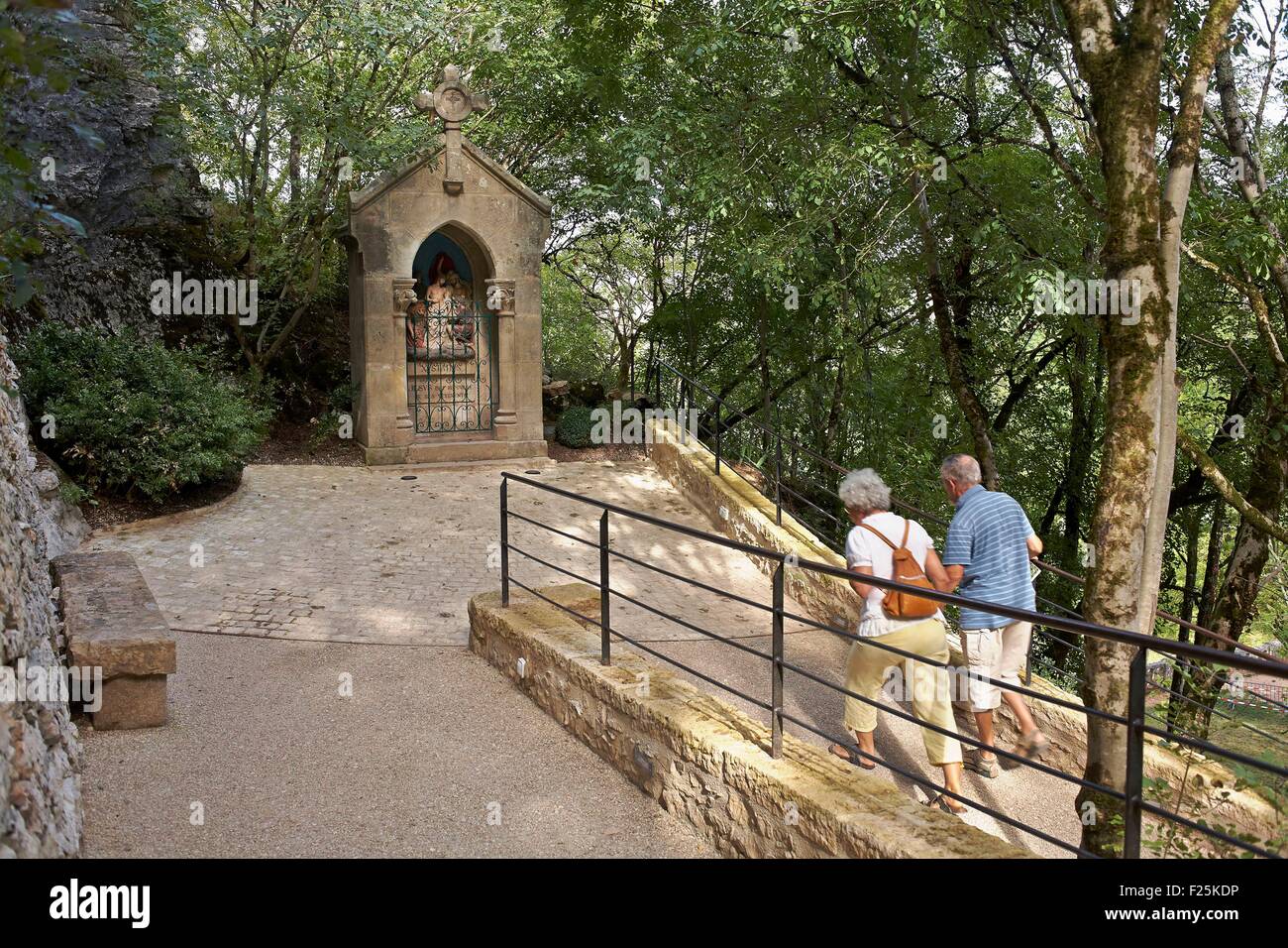 Francia, Lot, Haut Quercy, Rocamadour, passo sulla via della st Jacques de Compostela, stazione della Croce Foto Stock