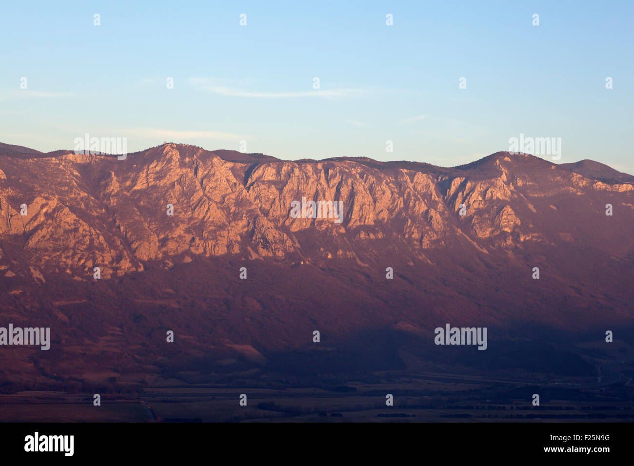 Vista della montagna sloveno, Valle del Vipava Foto Stock