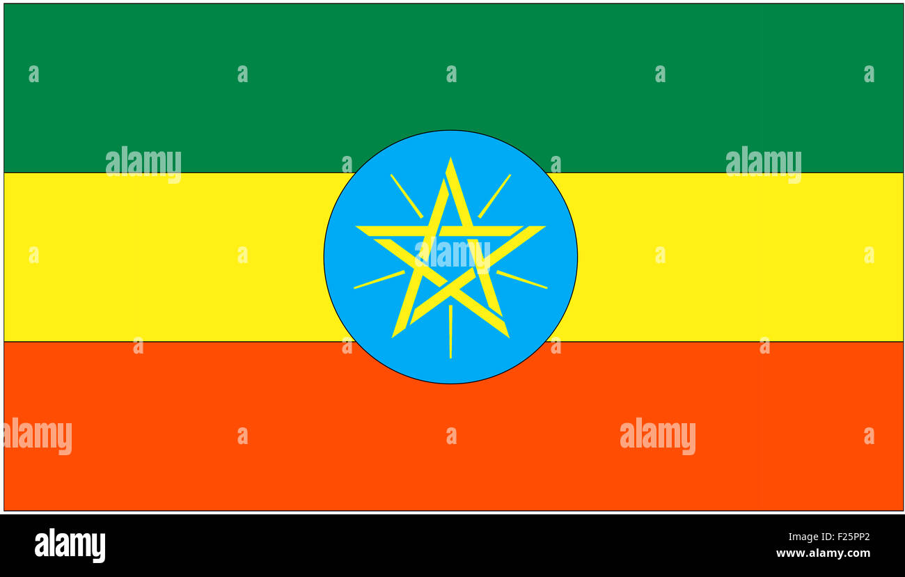 Fahne: Aethiopien/ bandiera: Etiopia. Foto Stock