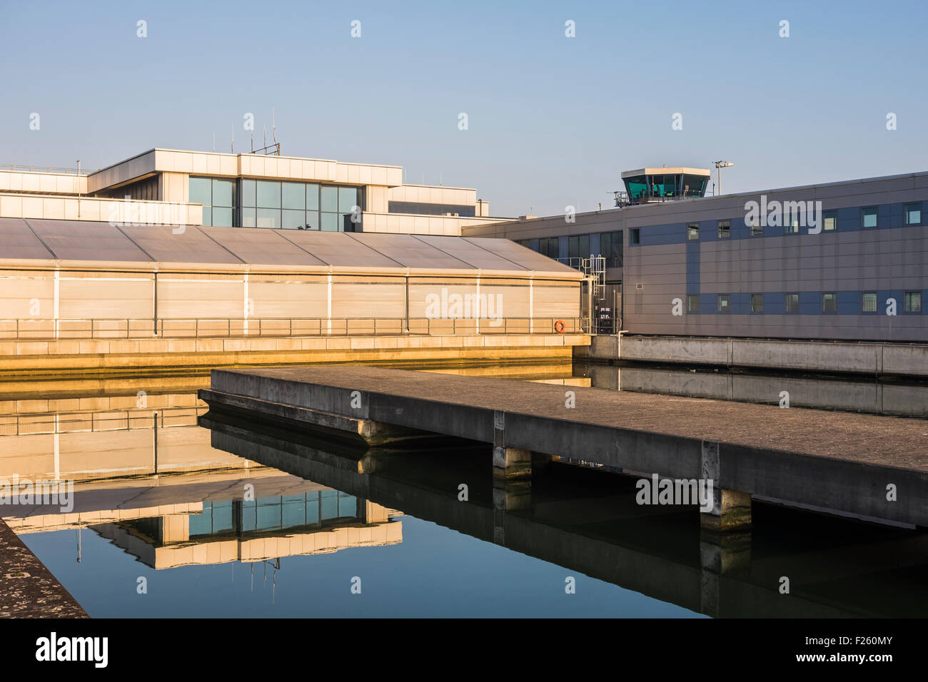 Il London City Airport, Royal Docks, London, England, Regno Unito Foto Stock