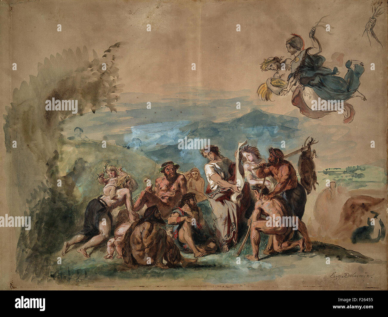 Eugène Delacroix - Orpheus portando la civiltà di barbaro antenati dei Greci Foto Stock