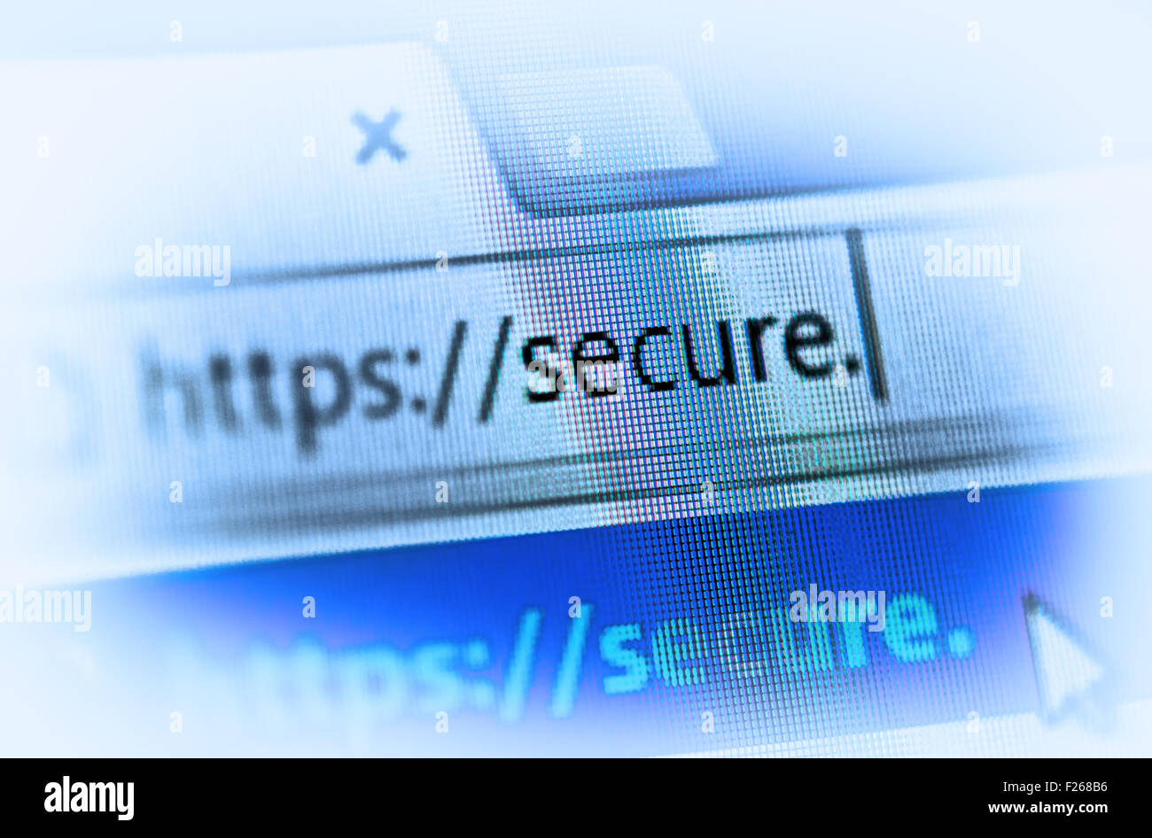 Il protocollo https sullo schermo del computer - internet il concetto di sicurezza Foto Stock