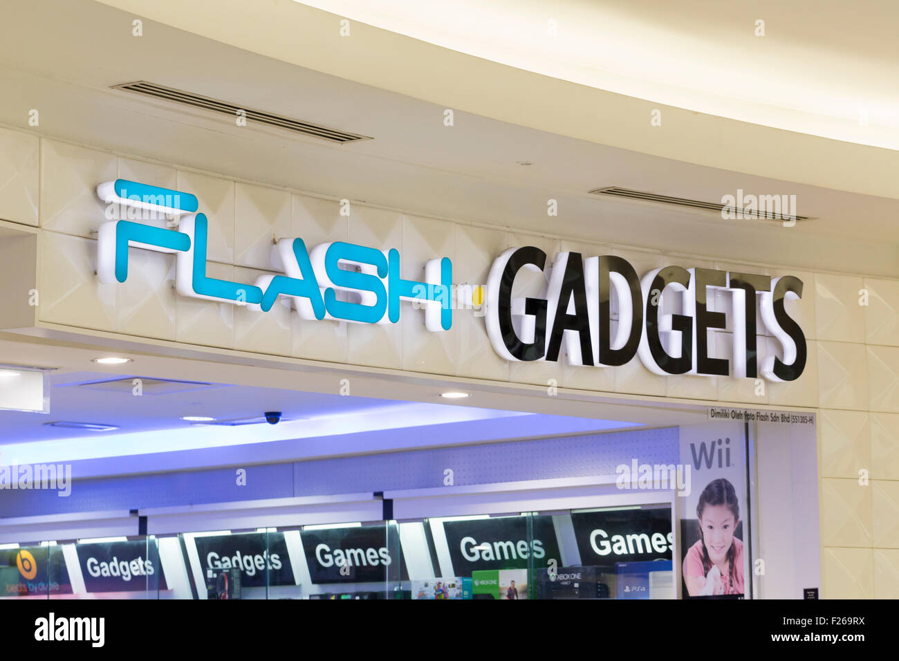 Flash gadget shop Foto Stock