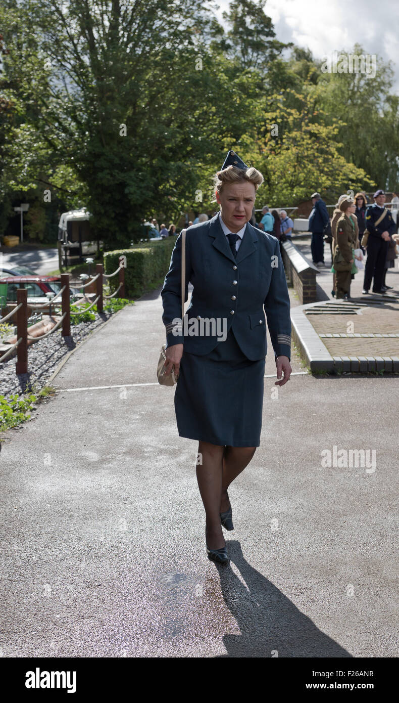 Stoke Bruerne, Northamptonshire, Regno Unito. Villaggio in guerra 1940 rievocazione. Credito: Scott Carruthers/Alamy Live News Foto Stock