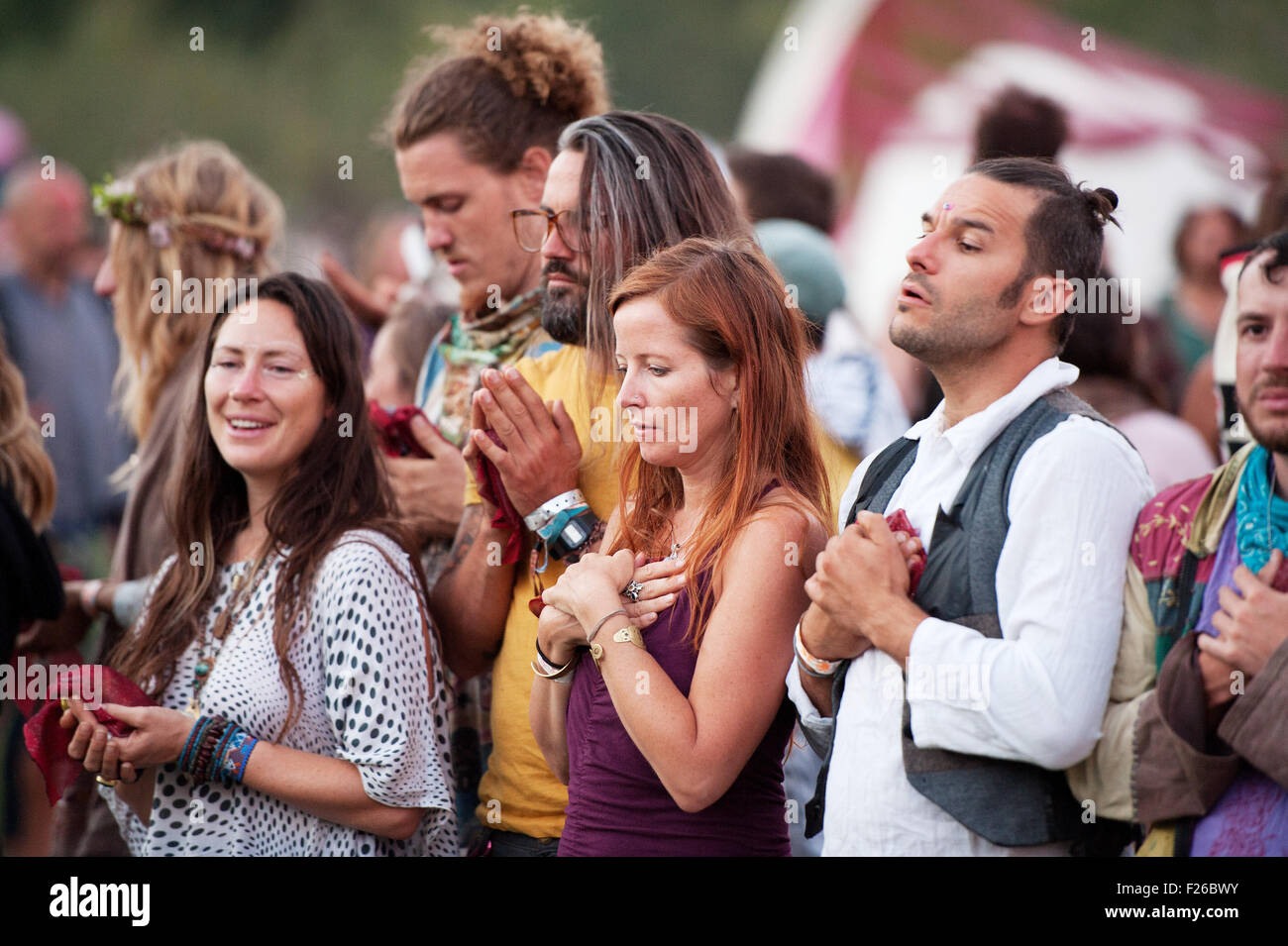 Beata Coast Festival di Yoga, e contro la cultura hippy festival. Squamish BC, Canada Foto Stock