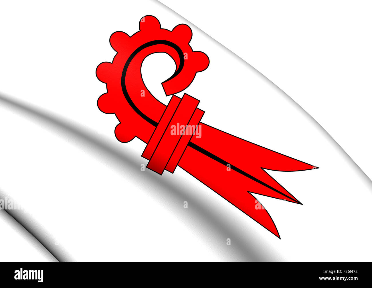 3D Bandiera di Basilea Campagna, Svizzera. Close up. Foto Stock