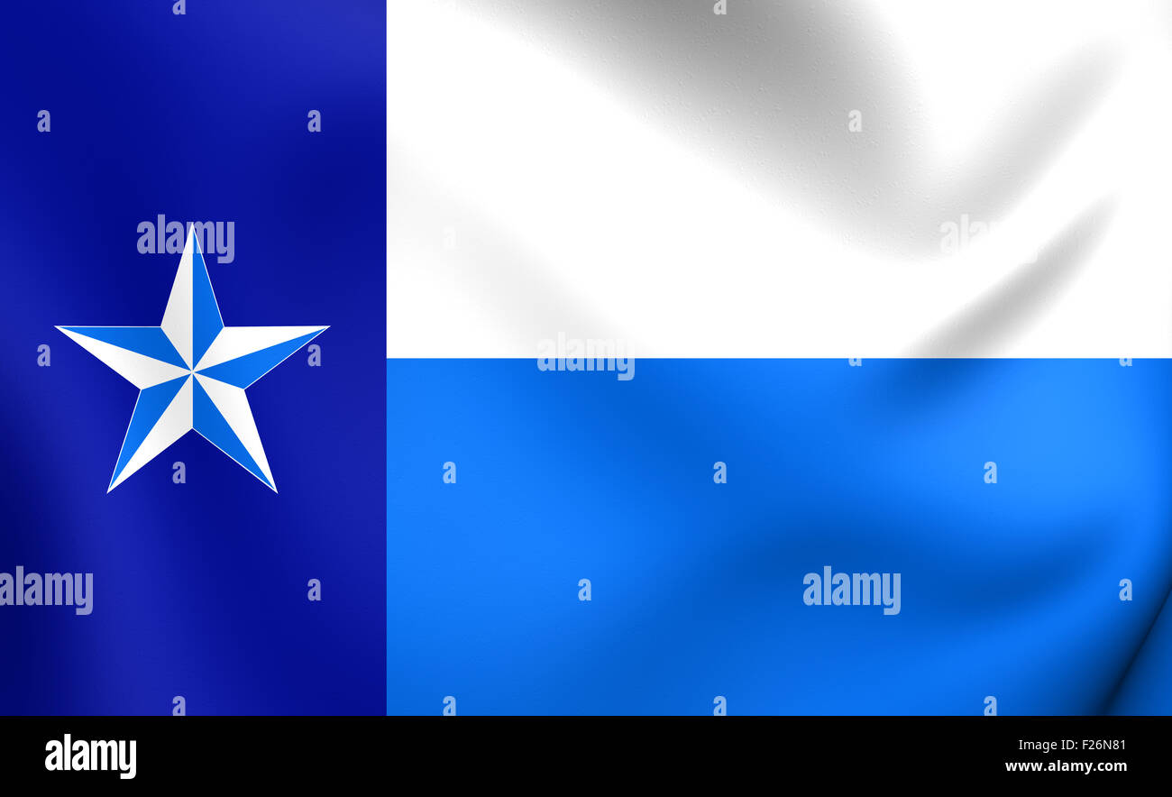 3D Bandiera di Dallas County, Texas. Close up. Foto Stock