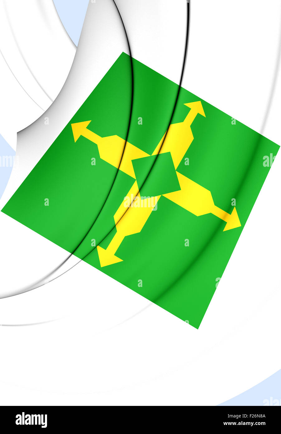 3D Bandiera del Distretto Federale, Brasile. Close up. Foto Stock