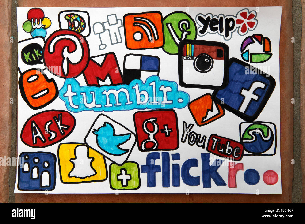 Social media disegno Foto Stock