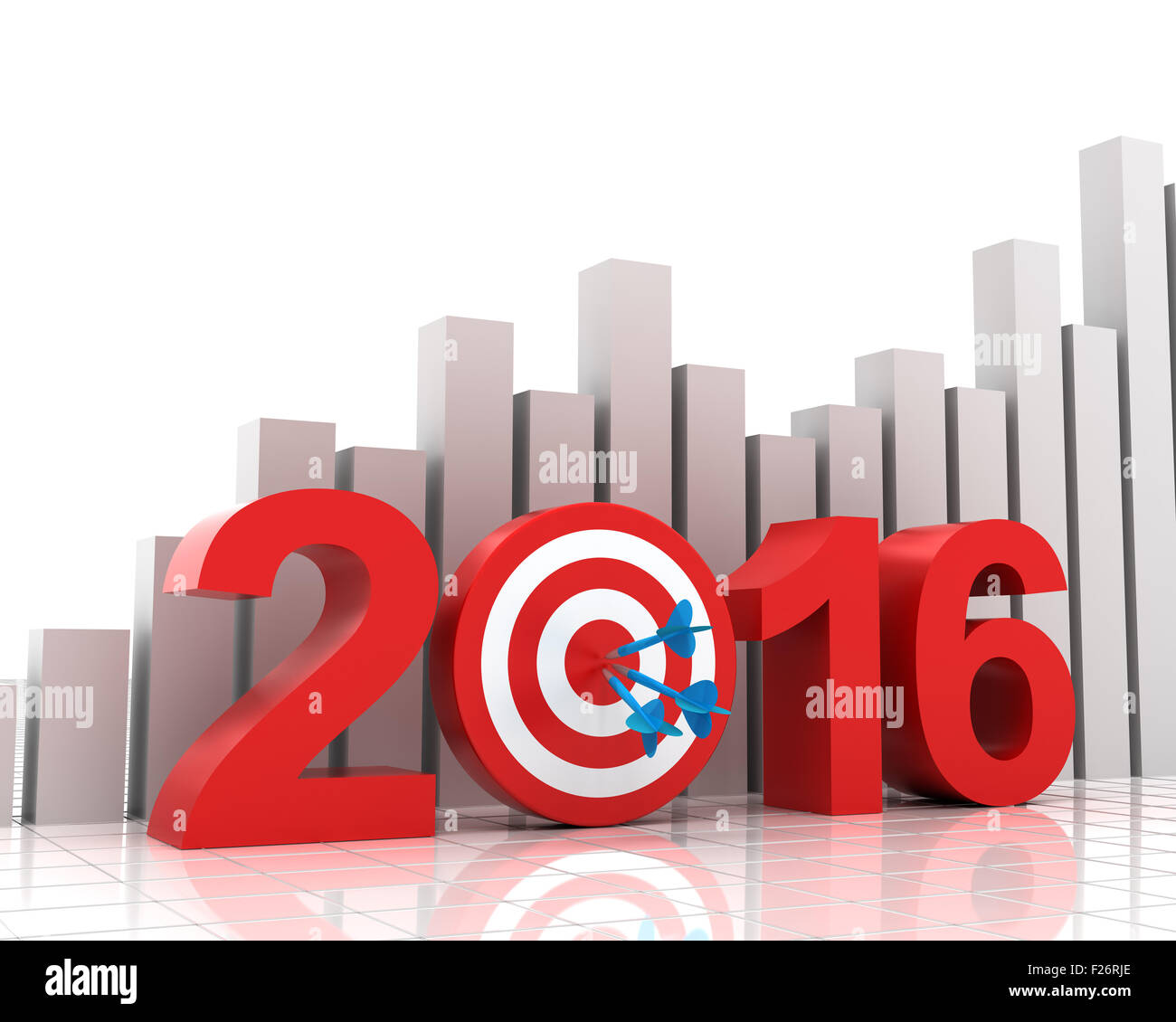 Business target per il 2016 con grafico a barre Foto Stock