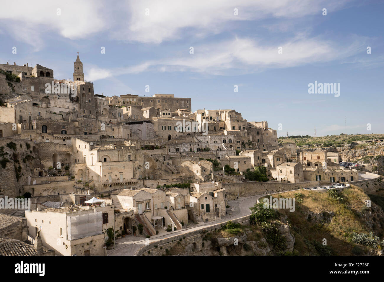 Angolo di Alta Vista della antica città di Matera (Sassi di Matera), Regione Basilicata, Italia Foto Stock