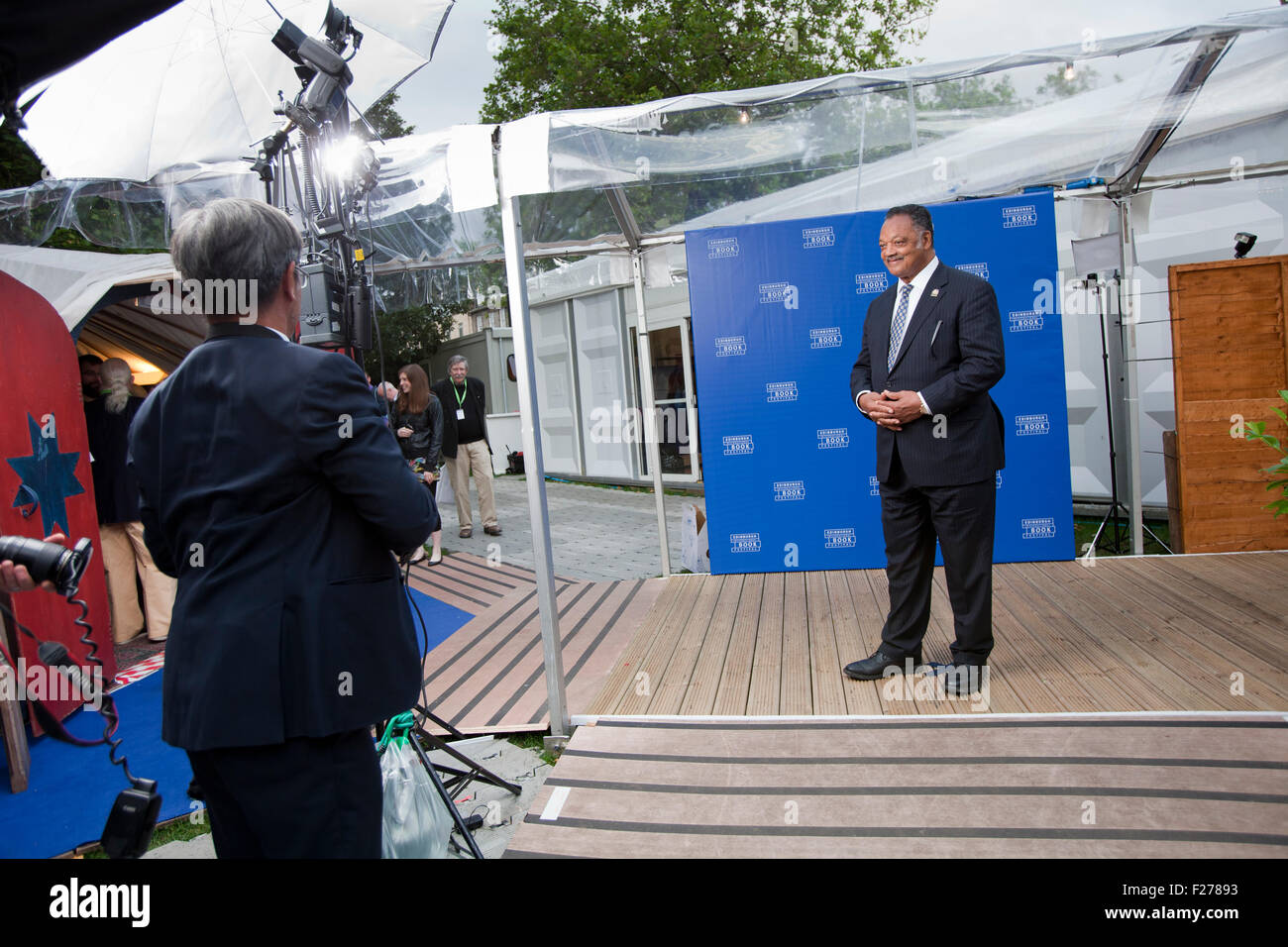 Jesse Jackson, i diritti civili americano e attivista ministro battista, al Edinburgh International Book Festival 2015. Edimburgo, Scozia. Il 22 agosto 2015 Foto Stock