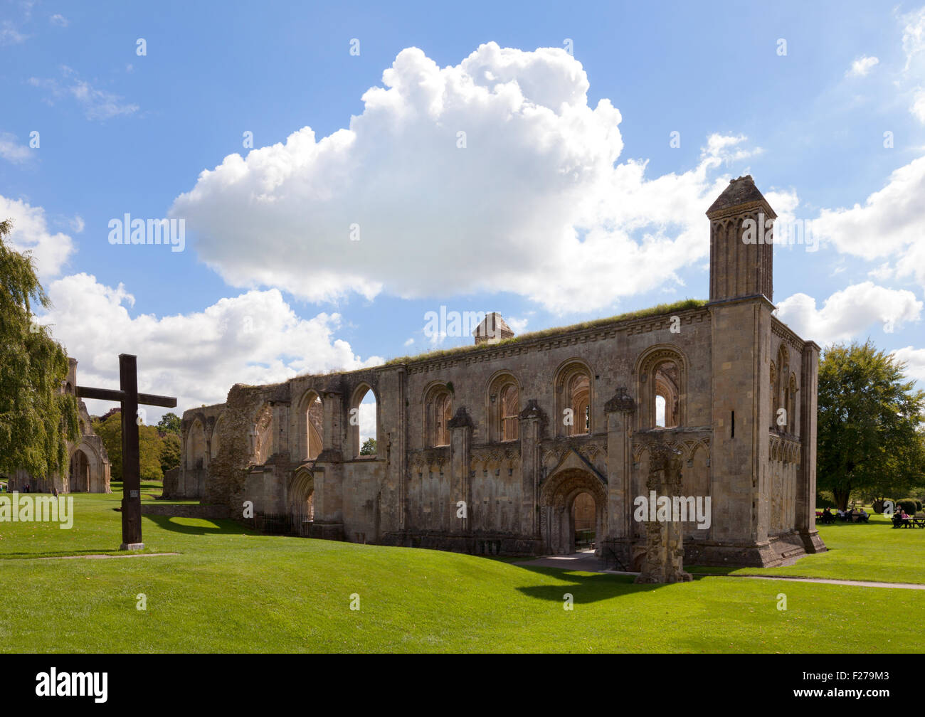 Cappella della Madonna, parte della Rovina del XII secolo Abbazia di Glastonbury, Glastonbury, Somerset England Regno Unito Foto Stock