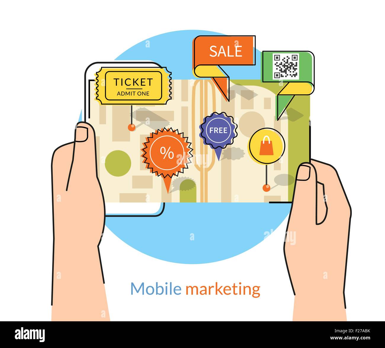 Mobile Marketing Illustrazione Vettoriale