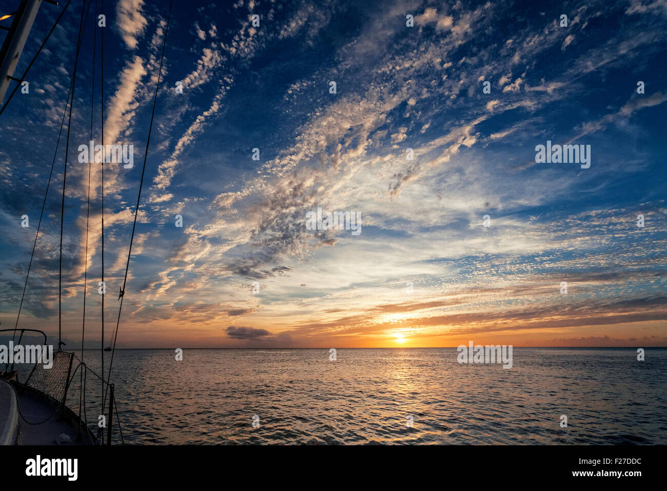 Sunset Sail, dei Caraibi Foto Stock