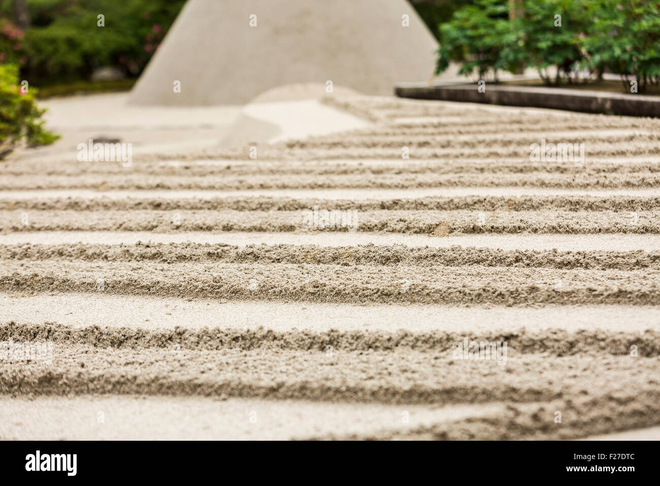 Il giardino di sabbia, noto come 'Sea di sabbia d'argento", Ginkaku-Ji, Kyoto, Giappone Foto Stock
