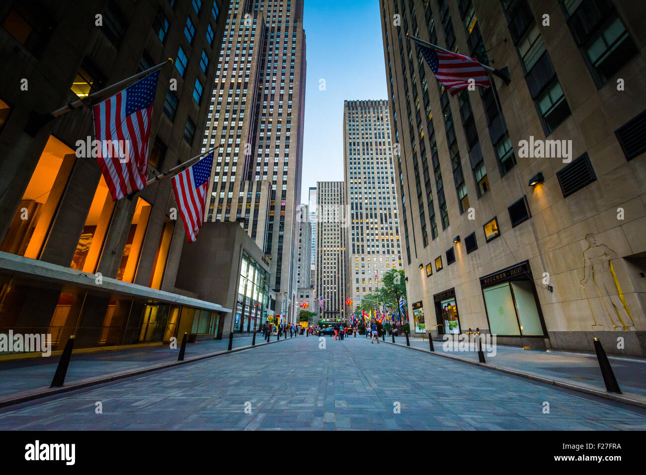 La passerella al Rockefeller Center nel centro di Manhattan, New York. Foto Stock