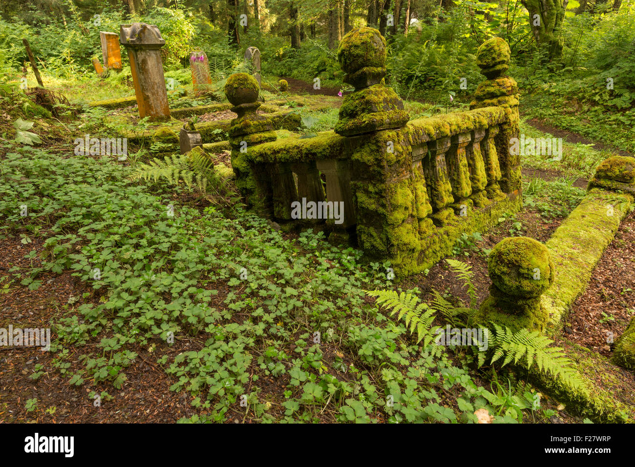 Cimitero russo in Sitka, Alaska. Foto Stock