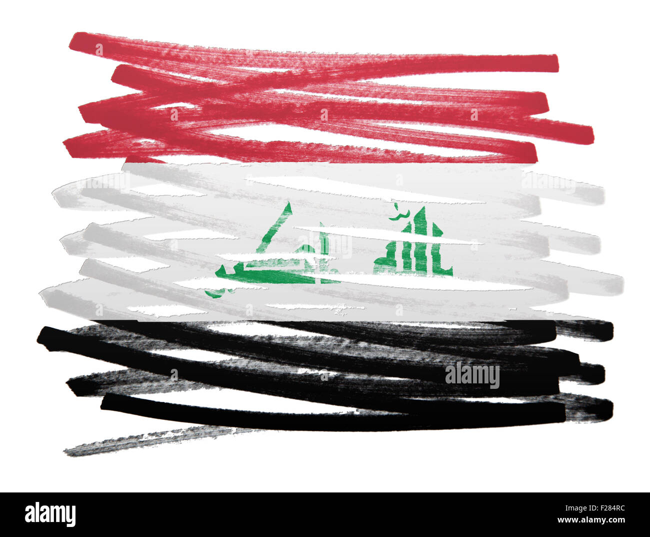 Bandiera illustrazione fatta con la penna - Iraq Foto Stock