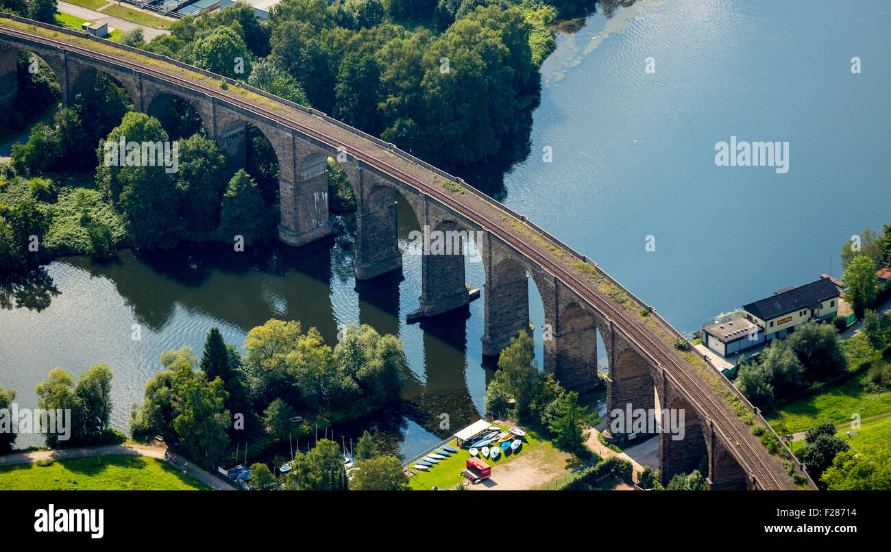 Viadotto, Herdecke, distretto della Ruhr, Nord Reno-Westfalia, Germania Foto Stock