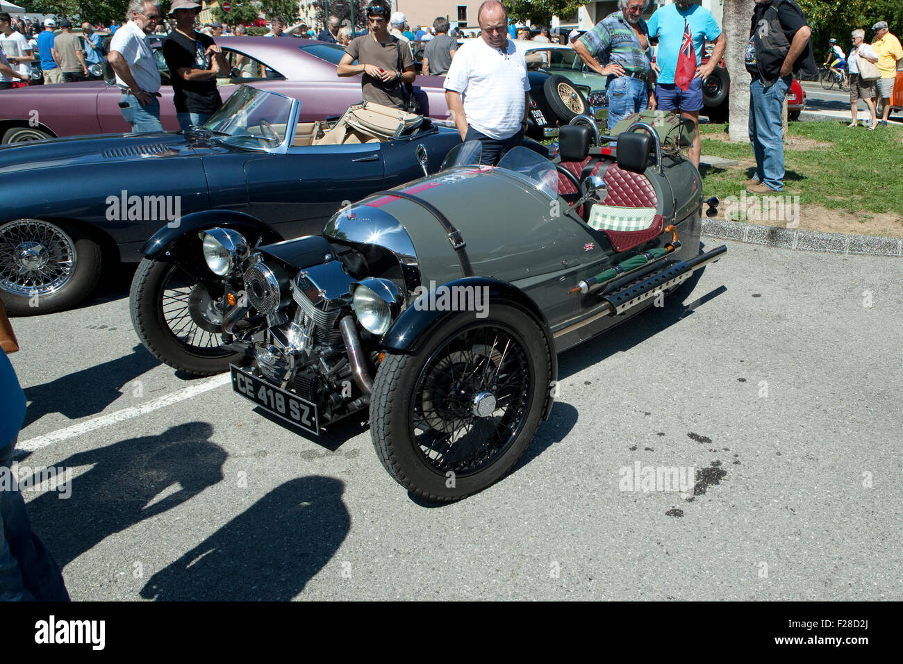 La Jacquemarde 2015 Classic Motor Show di Taninges (Francia) 3 ruote Morgan Foto Stock La Jacquemarde 2015 Classic Motor Show di Taninges (Francia) 3 ruote Morgan Foto Stock