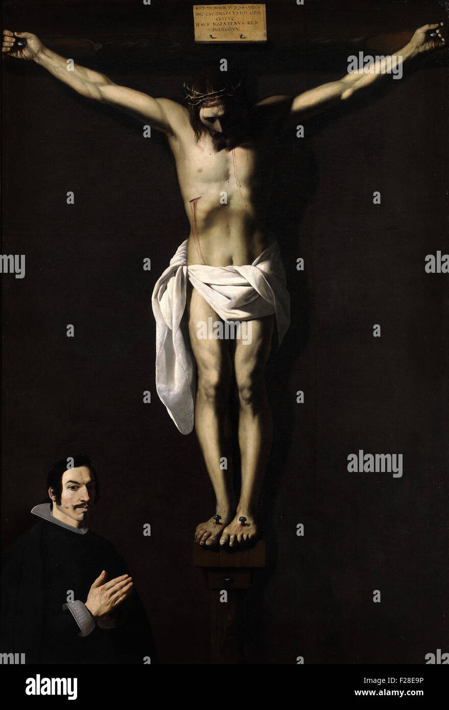 Francisco de Zurbarán - il Cristo crocifisso con un donatore Foto Stock