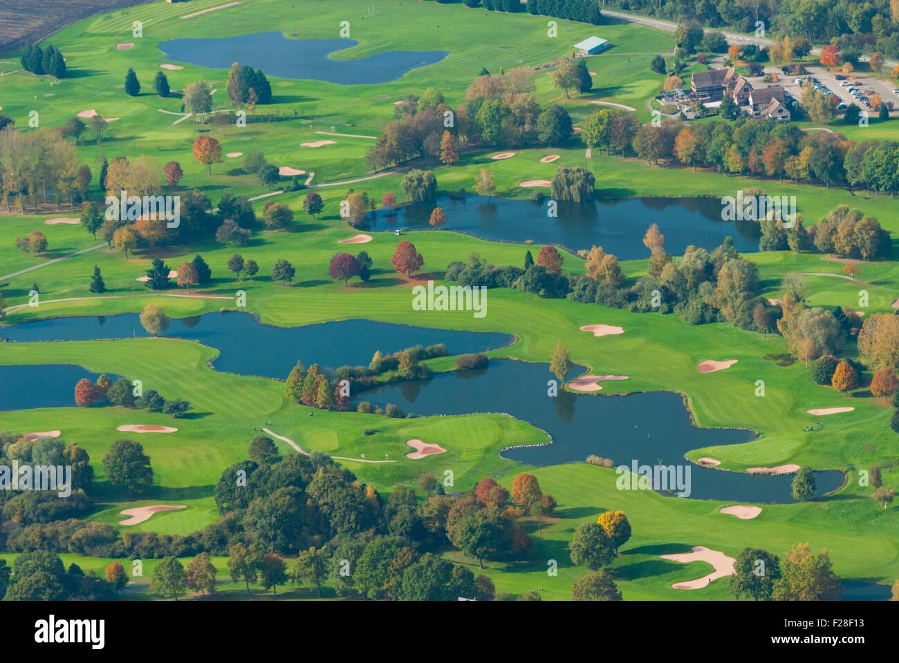 Francia, Bas Rhin (67), la Wantzenau, campo da golf (vista aerea) Foto Stock