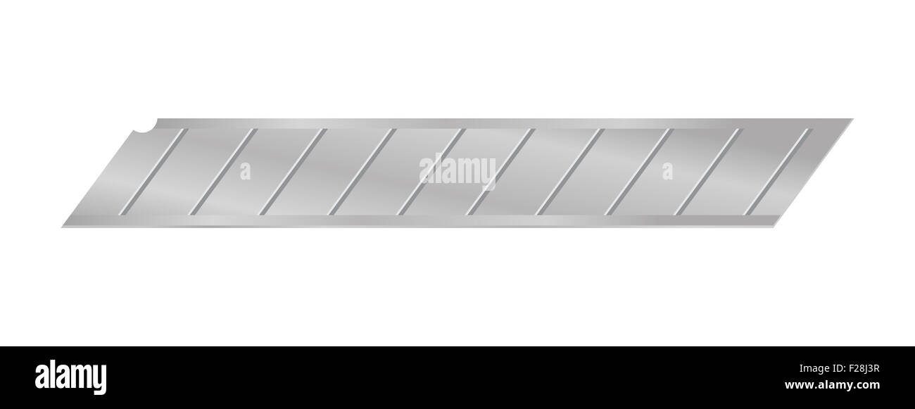 Illustrazione Vettoriale sostituibile del bordo di taglio per cutter coltello isolati su sfondo bianco Foto Stock