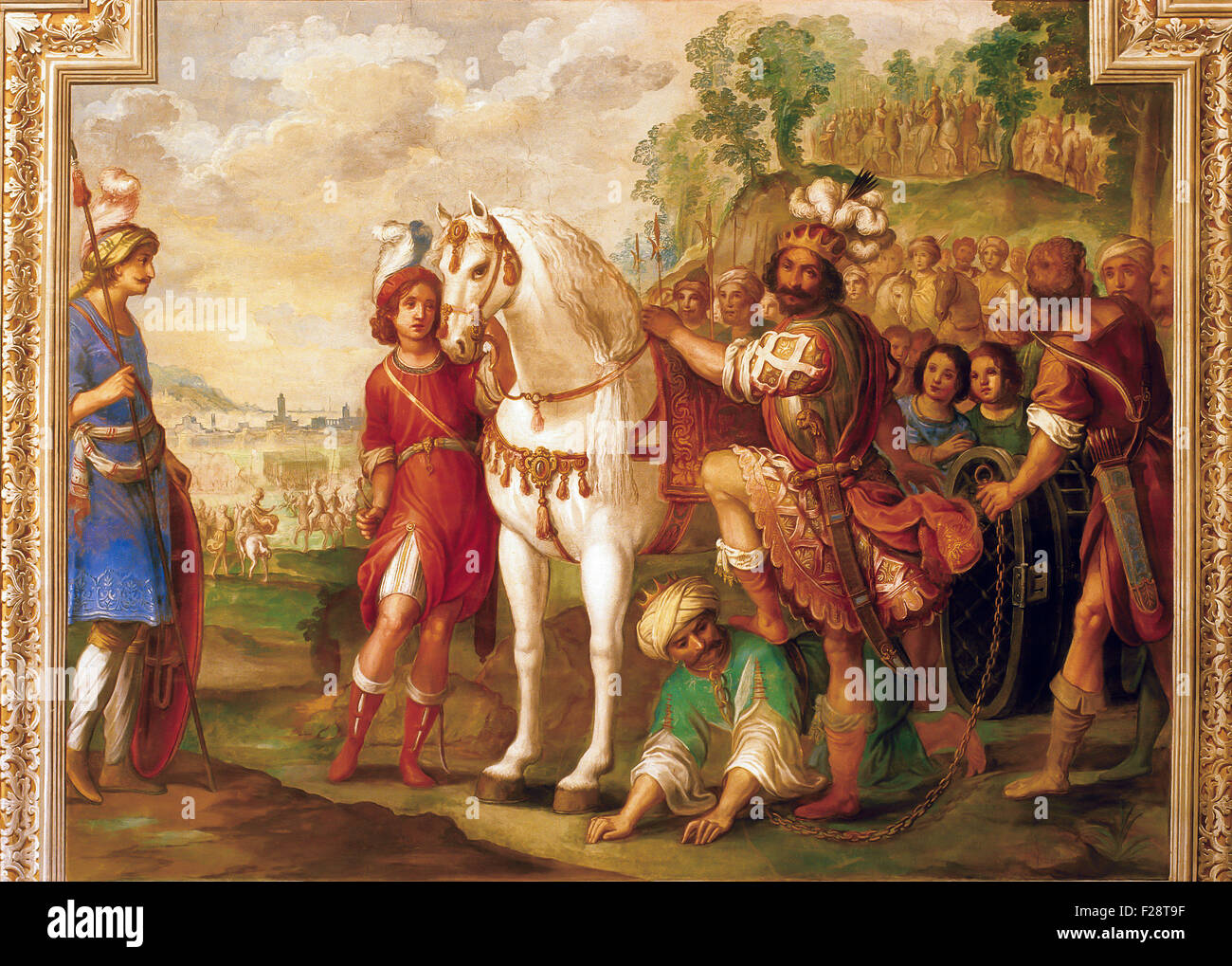 Italia Emilia Romagna Provincia di Modena Sassuolo Palazzo Ducale la sala del Fortune Bazaiete ho umiliato da Tamerlano Foto Stock