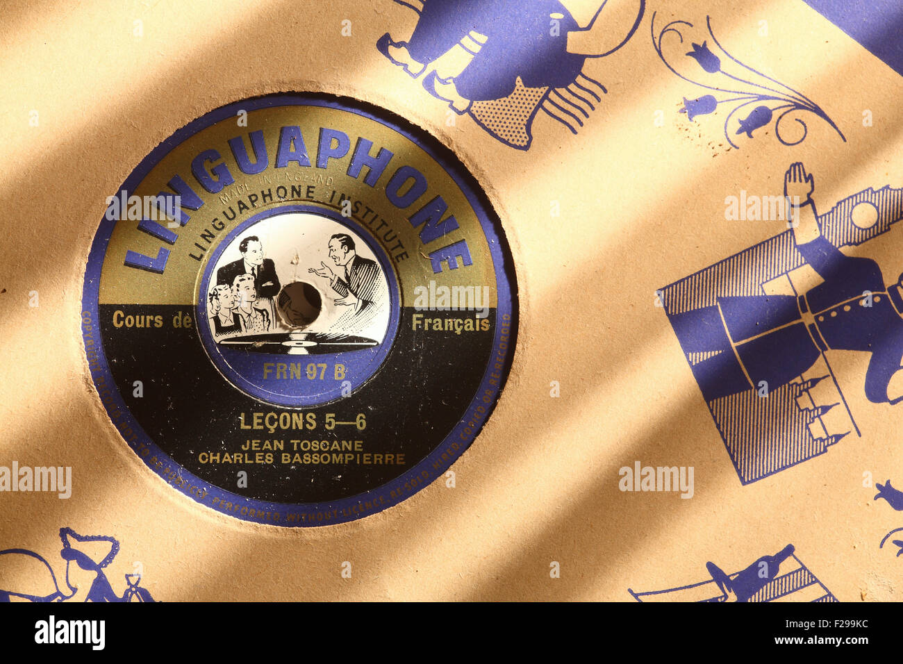 Linguaphone corso francese su 78 giri record Foto Stock