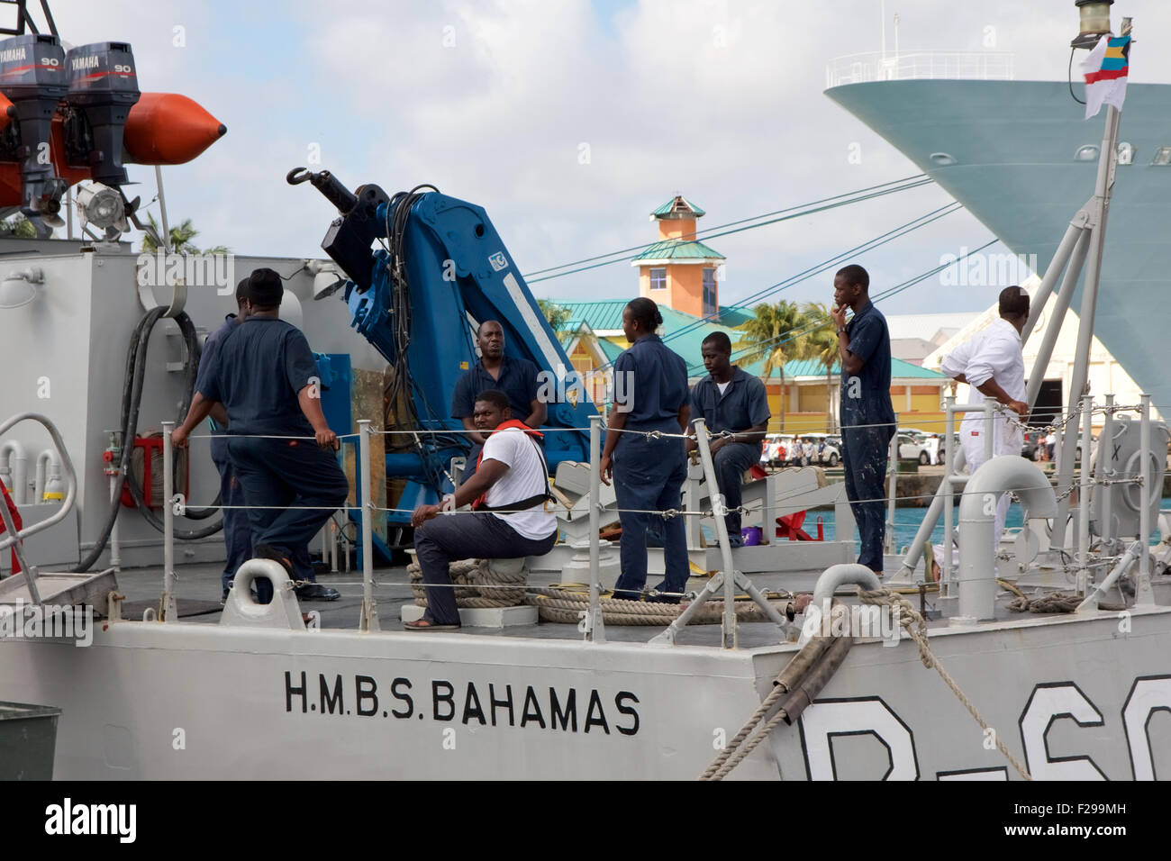 Bahamas nave militare HMBS Bahamas nel porto di Nassau, Bahamas. Foto Stock