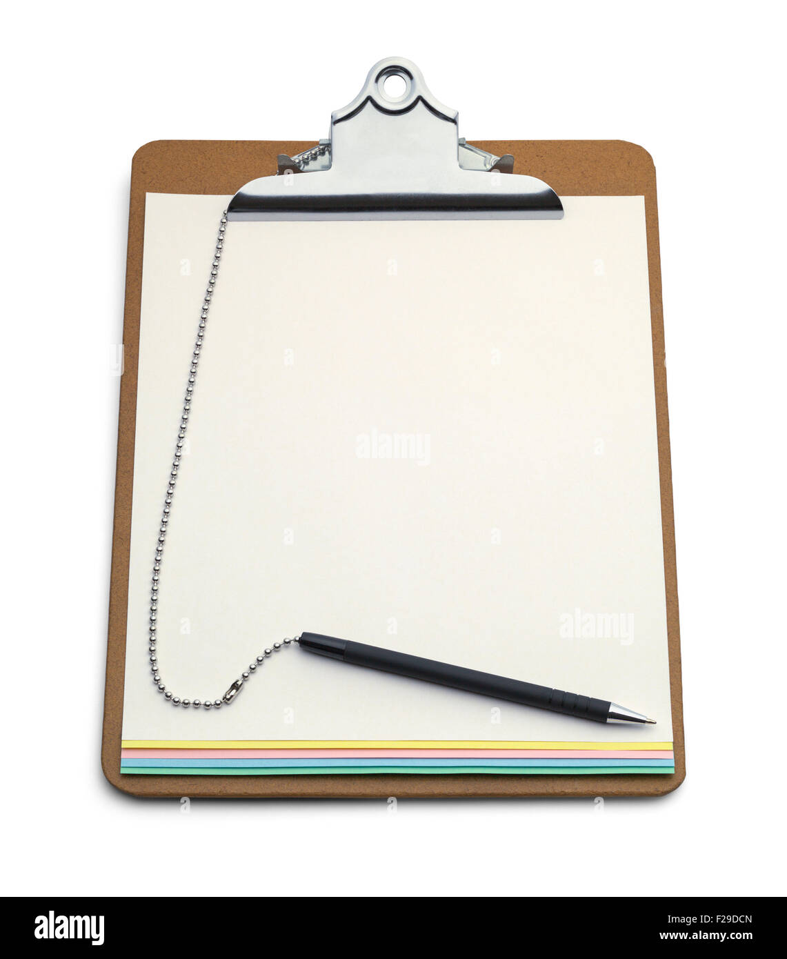 Appunti con carbonio sotto forma di copia e penna isolati su sfondo bianco. Foto Stock
