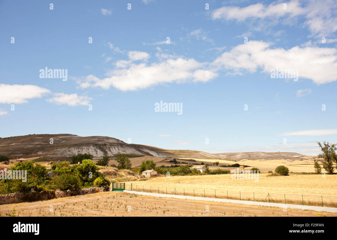Vista di una fattoria nella campagna spagnola Foto Stock