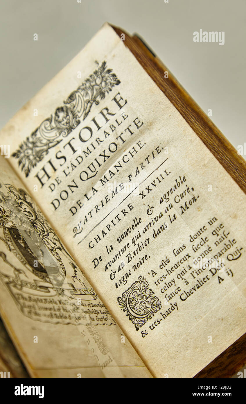 Edizione francese di 'L'ingegnoso gentiluomo Don Chisciotte della Mancia" di Miguel de Cervantes Saavedra. "Histoire de l"ammirevole Foto Stock Edizione francese di 'L'ingegnoso gentiluomo Don Chisciotte della Mancia" di Miguel de Cervantes Saavedra. "Histoire de l"ammirevole Foto Stock