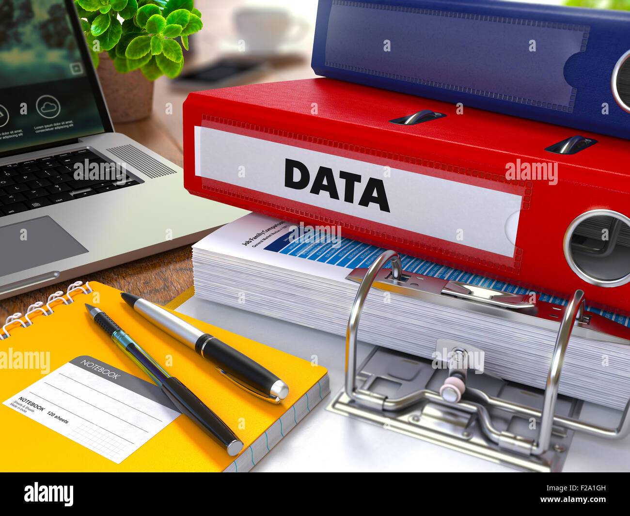 Anello rosso legante con i dati di iscrizione. Foto Stock