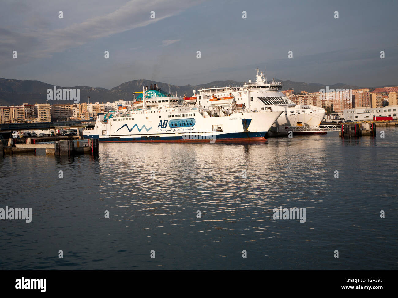 Traghetti ferry terminal Port Algeciras Spagna Foto Stock
