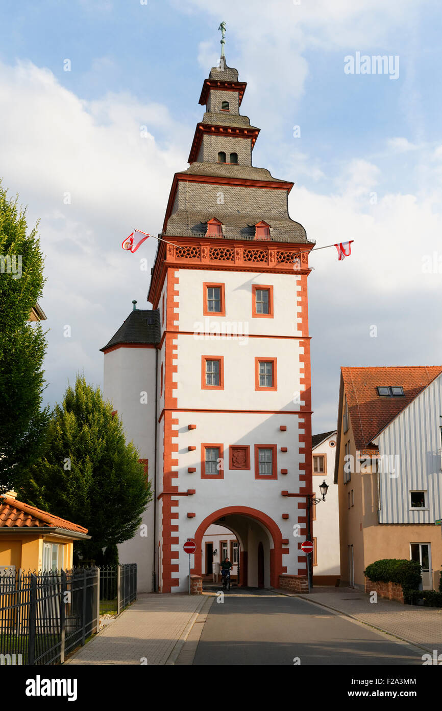Steinheimer city gate, Seligenstadt, Hesse, Germania Foto Stock