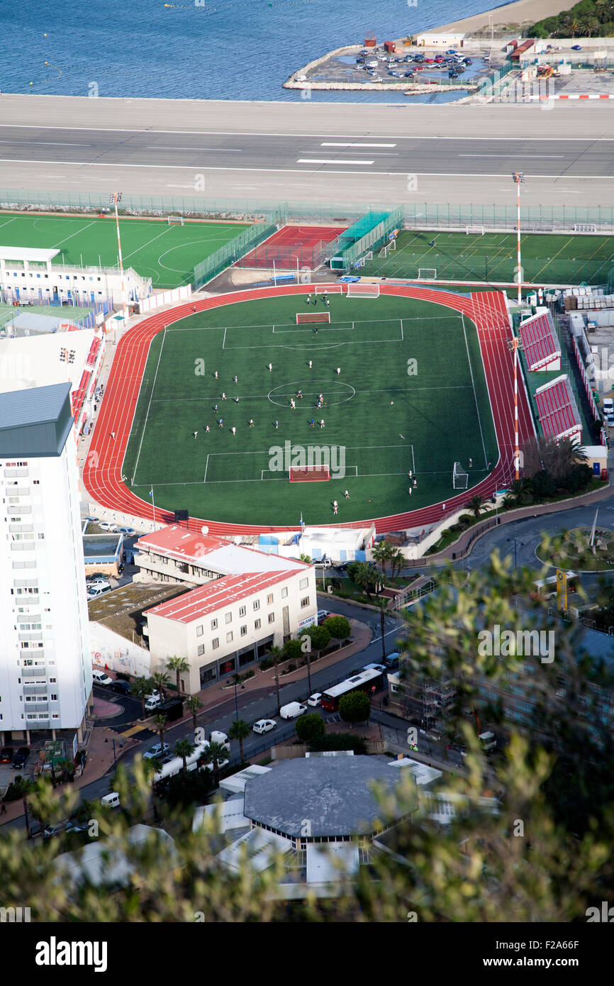 Victoria stadium di calcio internazionale venue corrisponde come Gibilterra per inclusione nel 2016 FIFA campionato europeo tournament Foto Stock