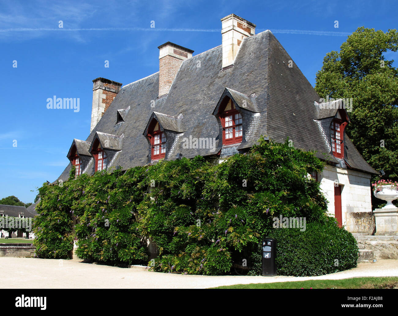 Chateau de Chenonceau, Diane's garden,la Chancellerie,della Valle della Loira,fiume Cher, Indre-et-Loire,Touraine,Francia Foto Stock