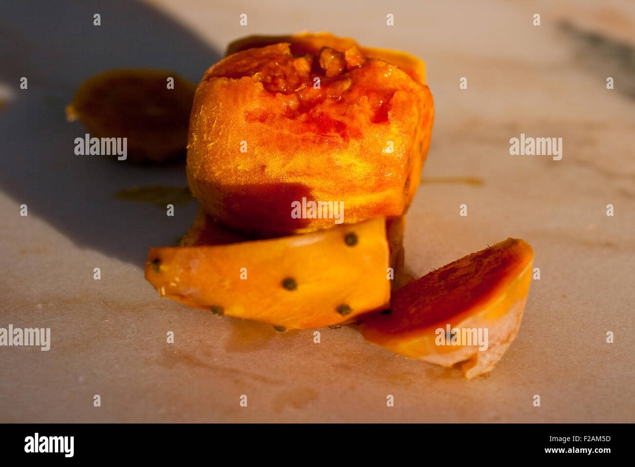 Siciliano fresco pelato ficodindia Foto Stock