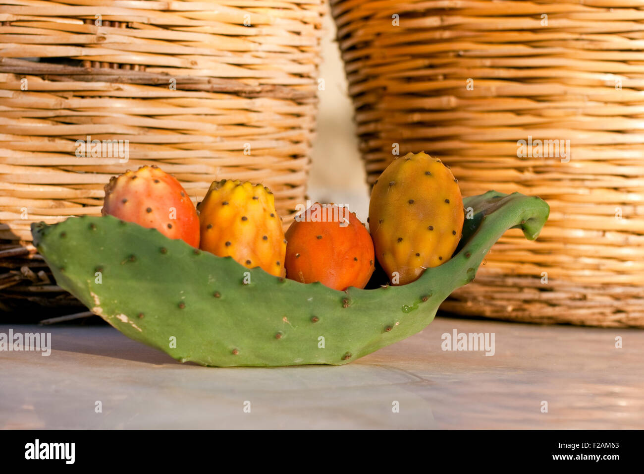 Freschi maturi siciliano ficodindia Foto Stock