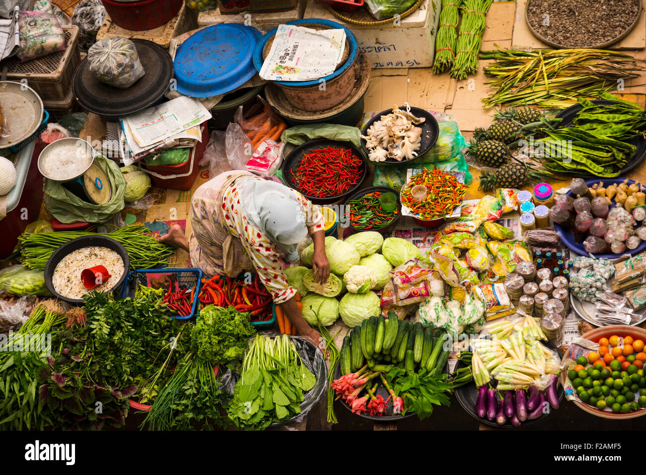 Siti Khadijah il Mercato Centrale di Kota Bharu Foto Stock