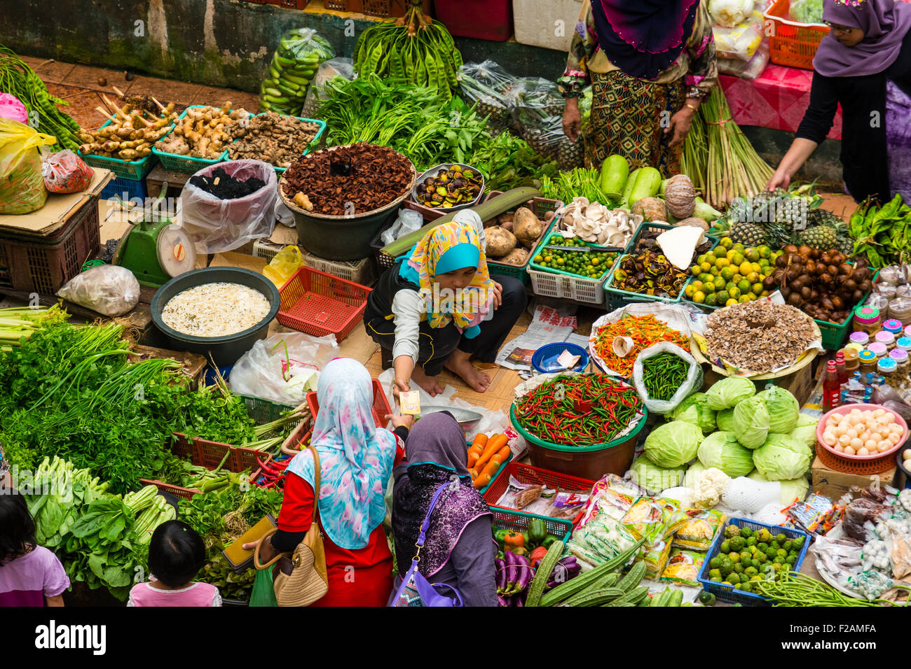 Siti Khadijah il Mercato Centrale di Kota Bharu Foto Stock