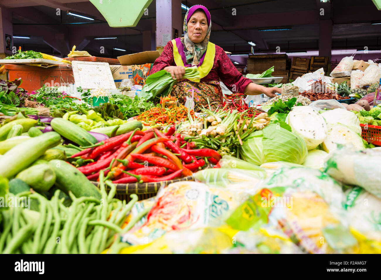 Siti Khadijah il Mercato Centrale di Kota Bharu Foto Stock