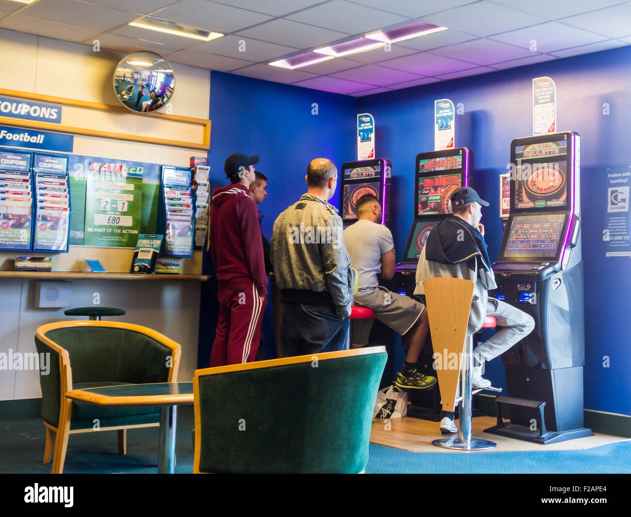 Fixed Odds macchine da gioco (FOBT fixed odds betting terminale) in Bet scommesse Fred shop. Regno Unito Foto Stock
