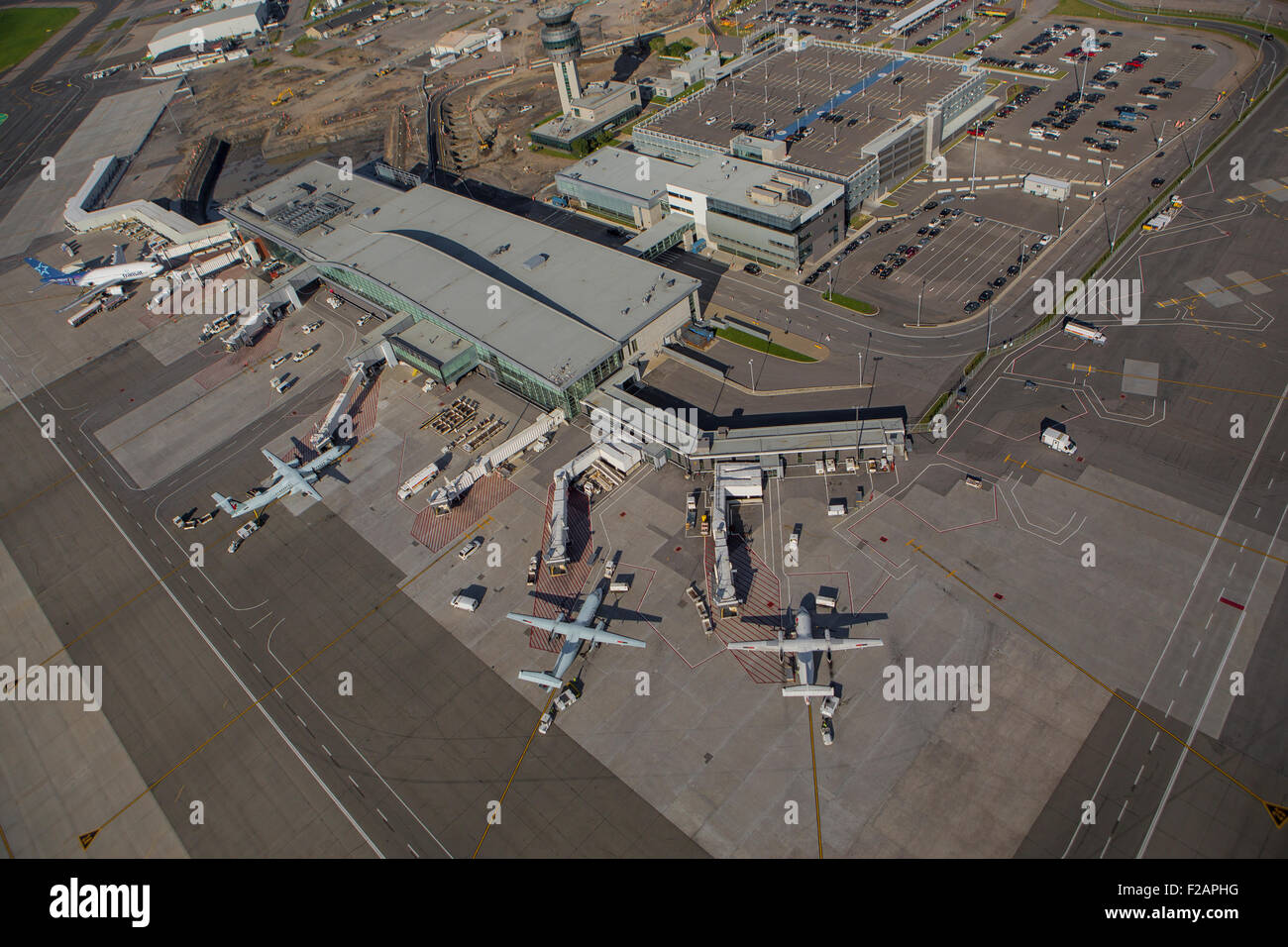 Quebec City Jean Lesage International Airport è raffigurato in questa foto aerea nella città di Québec Foto Stock
